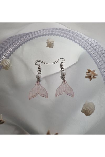 glactuca craft Pink Mermaidcore Pearl Earrings Y2K