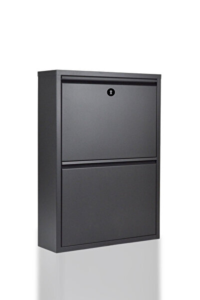 Arinna 2'li Siyah Metal Ayakkabılık ( KİLİTLİ )