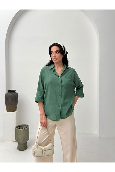 POP STORY Cămașă de damă oversize din bumbac 100% bumbac