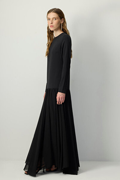 Touché Privé ŞİFON PİLELİ KREP ELBİSE