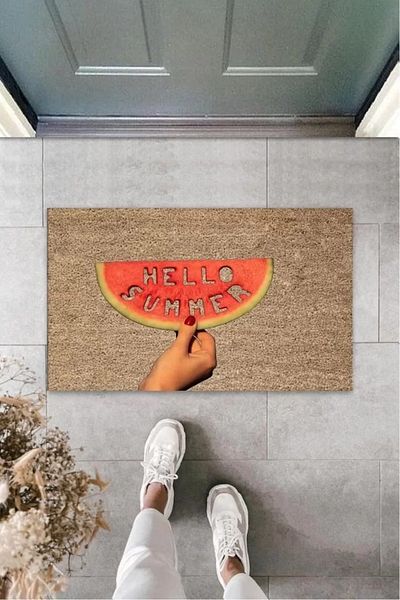 kreg Hello Summer Slice - Beige Door Mat, Watermelon Patterned K-3264