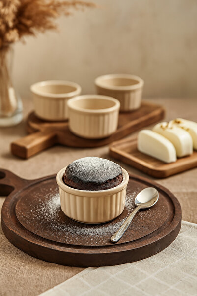 KAMPANYALI 6'lı Krem Büyük Boy Sufle Ve Kek Kabı Seti | Fırında Kullanıma Uygun