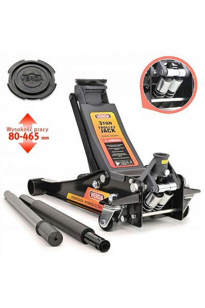 VERDA Low-profile hydraulic jack with dual pistons 3.0T rapid lift SN3065