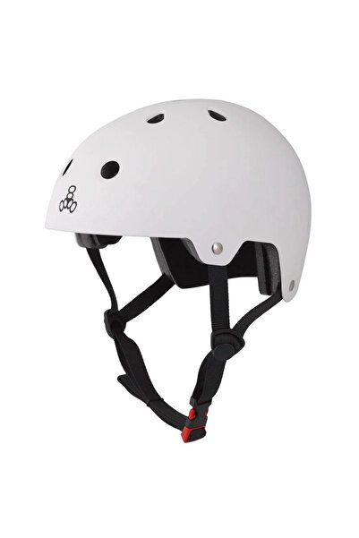 Triple Eight Dual Certified Matte White Helmet-S/M