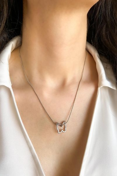 DEMOKAN Women's Steel Necklace Butterfly Bombing Necklace