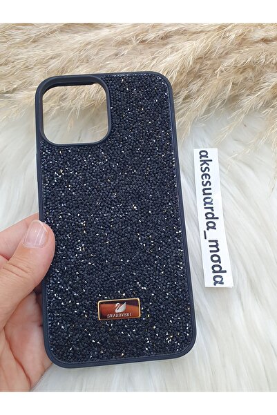 ZB Aksesuarda Moda İphone 13 Pro Max Uyumlu Lüks Markalı Swrovski Taşlı Kılıf