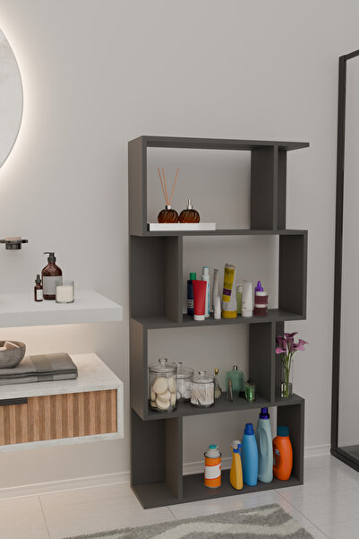 Remaks SCALA 4 Raflı Banyo Dolabı Banyo Rafı Çok Amaçlı Dolap-ANTRASİT