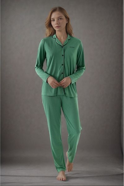 Pierre Cardin Women's Pine Green Cotton Modal Boxed Pajamas Set Q9P4K3I6Ker