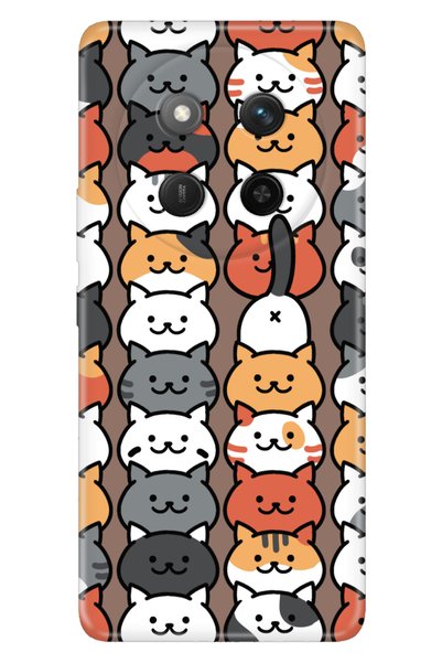 Cekuonline Honor Magic 7 Lite Case Colorful Silicone Printed Tpu Nankör Cat