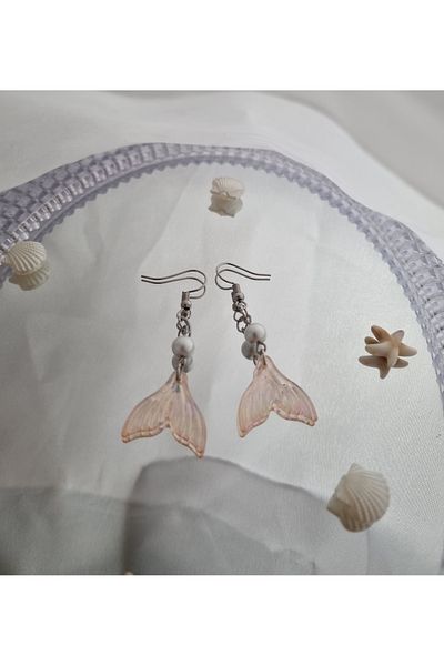 glactuca craft Orange Mermaidcore Pearl Earrings Y2K