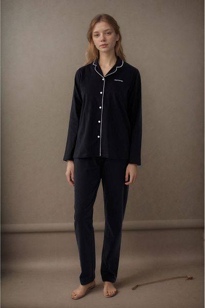 Pierre Cardin Women's Black Cotton Modal Boxed Pajamas Set Q9P4K3I6Ker