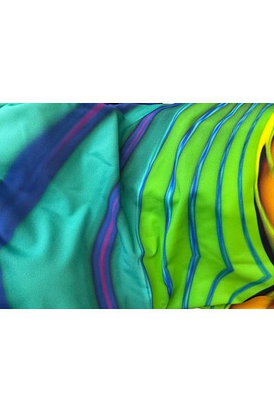 TooHot Women's Multicolored Strapless Strap Lined Fixed Cup Gathered Swimsuit