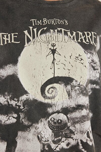 Tudors Women's Relax Fit Relaxed Fit 100% Cotton Short Sleeve Crew Neck Printed Anthracite T-Shirt