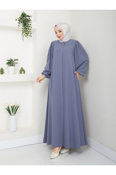 SG SARİALGİYİM Balloon Sleeve Sleeves Cut Hidden Zipper Inside Does Not Show Full Summer Tiril Tiril Summer Ferace