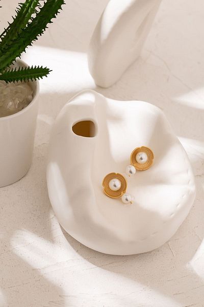 Glaren Pearl Dangle Gold Color Women's Earrings