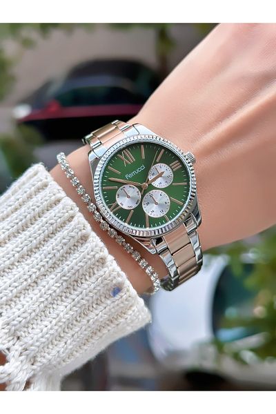 Ferrucci Steel Cord Women's Wristwatch 3 Atm Waterproof with 2 Years Warranty Mechanism