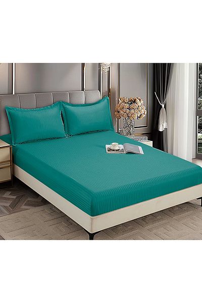 CHIRASO CHIRASO Bed Cover Set, DAMASK, for 180x200 cm mattress and 2 Pillowcases 52x80cm, turquoise
