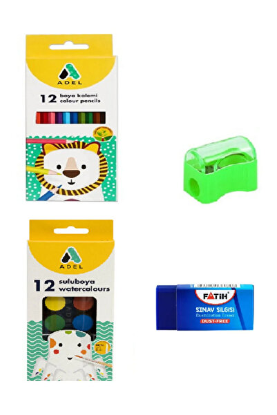 Fatih أقلام تلوين جافة 12 قطعة من عادل + أقلام تلوين مائية 12 قطعة من عادل + ...