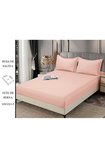 CHIRASO CHIRASO Bed Cover Set, DAMASK, for 180x200 cm mattress and 2 Pillowcases 52x80cm, peach