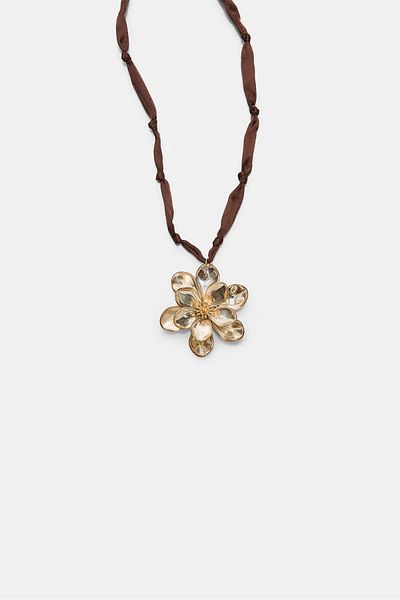 Stradivarius Floral cord necklace