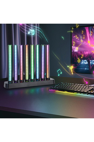 Protonust Kumandalı Rgb LED Çubuk Sese ve Müziğe Duyarlı Ambiyanslı Ekolayzer Taşınabilir Stick Siyah Kasa