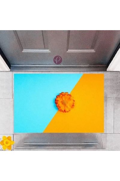Mu Art Ahşap Door Mat Decorative Digital Print Floral Two Colors P-2323