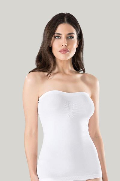 MODA YILDIZ Women's gathered strapless