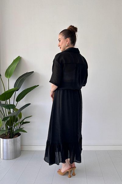 MaziButik Σετ Πουκάμισο Φούστα Μαύρο