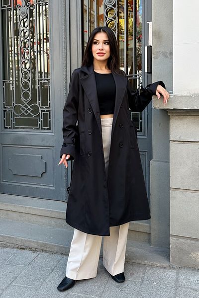 moda armanc Double Breasted Collar Trench Coat - 9270
