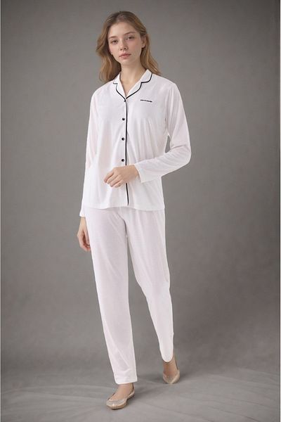 Pierre Cardin Women's Ecru Cotton Modal Boxed Pajama Set Q9P4K3I6Ker