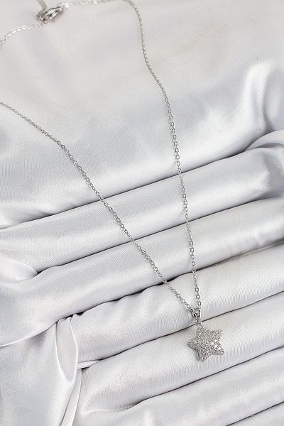SeyCey.co 316L Steel Zircon Stone Star Model Silver Color Women's Necklace
