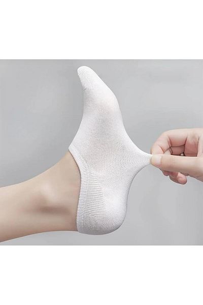 Vast 10 Pairs Cotton Invisible Sneaker Socks White - Men's and Women's Ankle Socks