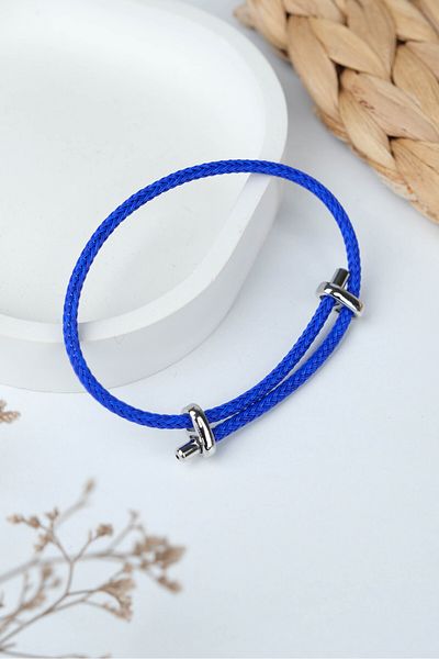 Jack Ferrero Silver Steel / Unisex Colorful String Bracelet (Adjustable)