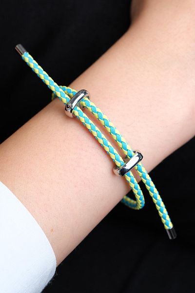 Jack Ferrero Silver Steel / Unisex Colorful String Bracelet (Adjustable)