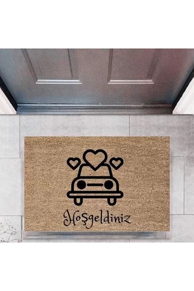 Mu Art Ahşap Door Mat Decorative Digital Print Cars P-2684