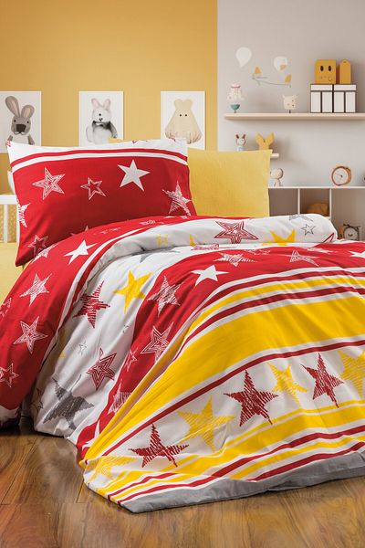 GARDEN ROOM Single Duvet Cover Set with Elastic Sheet Taraftar Galata