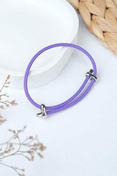 Jack Ferrero Silver Steel / Unisex Colorful String Bracelet (Adjustable)