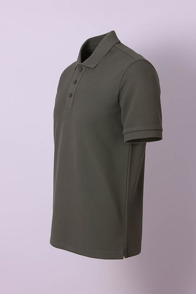 trender Ανδρικό μπλουζάκι Khaki με κολάρο πόλο κηρήθρας 2326