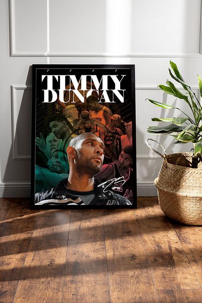 Saturn Pictură înrămată de Tim Duncan - Pictură poster NBA de baschet