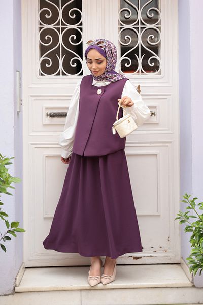 LOCCO Women's Vest Stylish Suit Purple