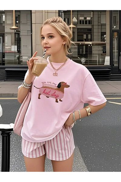Touz Moda Μπλουζάκι Hot Dog Kids Design Unisex Oversize