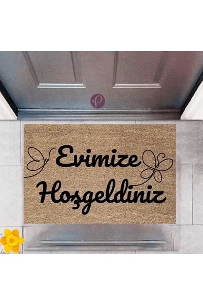 Mu Art Ahşap Door Mat Decorative Digital Print Welcome to Our Home P-2374
