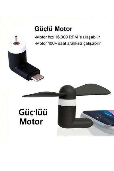 MİNGODAN Mini USB Fan Silent Portable Phone Fan Summer Practical Handheld Fan Type-C Compatible