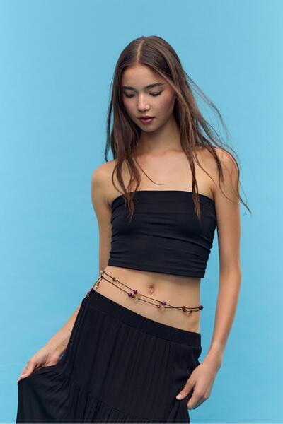 Stradivarius Boncuklu İpli Kolye