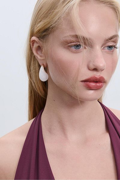 Stradivarius Set of 2 teardrop and hoop earrings