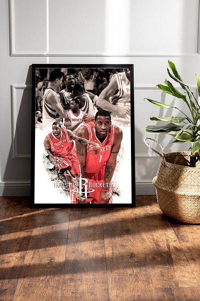 Saturn Tracy McGrady Pictură înrămată - Pictură poster NBA de baschet