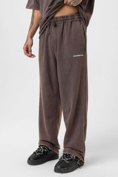 VAMOSCLO Σετ αθλητικής φόρμας oversized που πλένεται καφέ