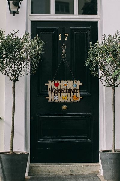 Kutaydan Welcome Written Garden Fence Mdf Laser Cut Door and Wall Ornament - Maple Wood