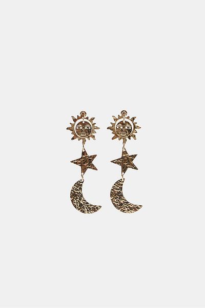 Stradivarius Sun, moon and star earrings