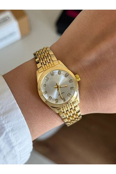 RoseandRoses Clove Round Case Women's Wristwatch Gold (White Dial)